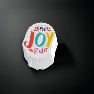 Pegatina de Alta Calidad para Álbum de Recortes con la Frase 'Be Joyful' |   Troquelado |   2.5x2.5 |   Impermeable |   Anti-UV |   Barnizado UV |   Regalos Promocionales - Product Image 4