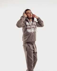 Dongguan Custom Sweatsuit Chándal Sudaderas Impreso Bordado logo Hombres Full Zip up Hoodie and Jogger Set - Product Image 2