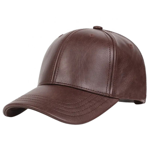 Sombrero clásico de calidad superior personalizado al aire libre bordado Logo 100% Pu Material de cuero gorra para hombre gorra de béisbol sombreros de cuero negro - Product Image 5