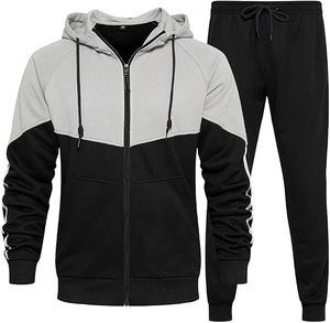 Ensemble de sweat-shirts à capuche contrastés bleu marine et blanc, vêtements décontractés pour adultes, toutes saisons, usage promotionnel - Product Image 3