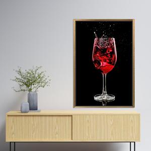 บรรยากาศผับสมัยใหม่: ภาพพิมพ์บนผ้าใบลายสาดไวน์แดง พร้อมกรอบสีทอง - Product Image 1