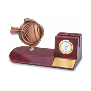 Best Quality Handmade 3 in 1 Desktop <b>Pen</b> Stand Card <b>Holder</b> With Clock Desk Organizer for Decoration Use From India - Product Image 1