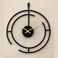Horloge murale en métal noir et or, géométrique abstraite moderne, de luxe, décorative, à quartz, pour salon, chambre, bureau, anniversaire