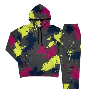 Sudadera con capucha desgastada con logotipo personalizado y conjunto para correr, ropa de calle, chándal RTS, proveedor a granel - Product Image 3