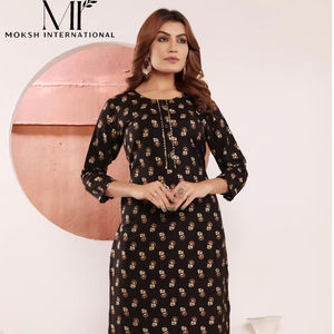 Kurti อินเดียและปากีสถานผ้าฝ้ายพิมพ์ลายหน้ากากวิสคอสชุดทางการในอินเดีย - Product Image 1