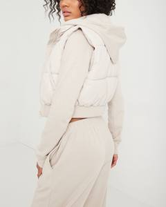 High Neckline Padded Cropped <b>Waistcoat</b> <b>Women's</b> Sleeveless Puffer Vest Custom Puffer Jacket Breathable Eco-Friendly Waterproof - Product Image 3