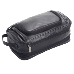 Bolsa de cosméticos de cuero PU con cremallera, logotipo personalizado promocional, venta al por mayor - Product Image 2