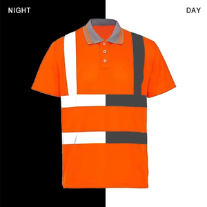 Polo de sécurité personnalisable en polyester pur, respirant, haute visibilité, réfléchissant, imperméable, séchage rapide, antibactérien - Product Image 2