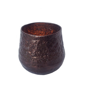 Atiqco Luxurious Bronze Votive <b>Candle</b> Holder Ornament Cracked Egg Style T-Light Vessel Etched Handmade Heat Resistant Black - Product Image 5