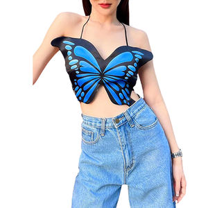 EW hiny Fashionable OPS holholesale OT Elling omen's oath eless leeveless Eck OUND Eck Lim it IB ank OP con OPS mbilical OPS - Product Image 5