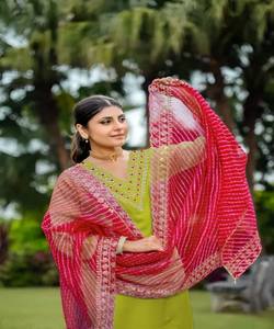 FANCY SLUB COTTON SEQUENCE BRODERIE TRAVAIL HAUT BAS AVEC DUPATTA FESTIVE WEAR PRIX DE GROS VÊTEMENT ETHNIQUE - Product Image 3