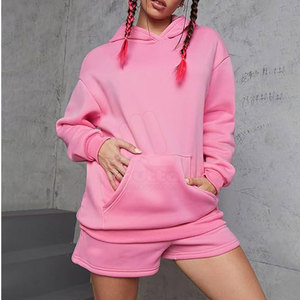 Conjunto de 2 Piezas de Sudadera con Capucha y Pantalones Cortos para Mujer, Diseño Personalizado, Estilo Urbano, Transpirable y Ecológico, 2026 - Product Image 2