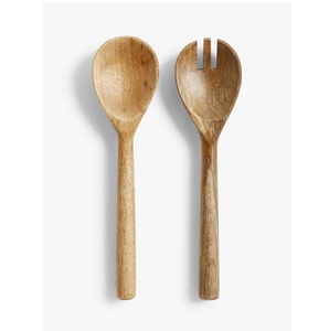 Juego de servidor de ensalada de madera de mango natural elegante hogar restaurante vajilla decoración cubiertos para bodas - Product Image 1