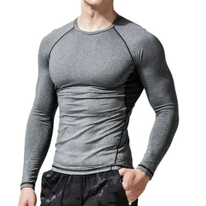 Wholesale Mens Custom Crew Neck Long Sleeve T-Shirt Oversized Gym wear Fitness t shirt Supplier Quick Dry Gym Sport Wear