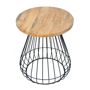 Wholesale Price Nordic Luxury Industrial Top Wood with Metal Frame <b>Black</b> Custom Color Side <b>Tables</b> <b>Round</b> Center <b>Coffee</b> <b>Table</b> - Product Image 6