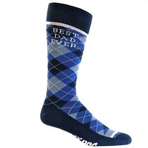 Best Dad Ever ODM White Sporty Daily <b>Socks</b> One Size Breathable Spandex Polyester Jacquard Digital Printing Happy Cuff Bottom - Product Image 2