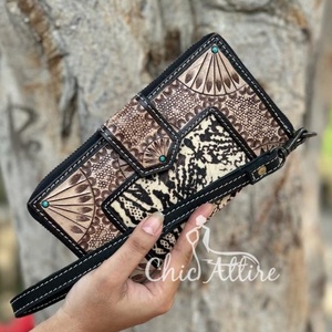 คลัทช์หนังขนสัตว์พิมพ์ลายสัตว์สไตล์ตะวันตกกระเป๋าคลัทช์ออกแบบสำหรับผู้หญิงขายดีกระเป๋าหนังเครื่องมือพิเศษ - Product Image 1