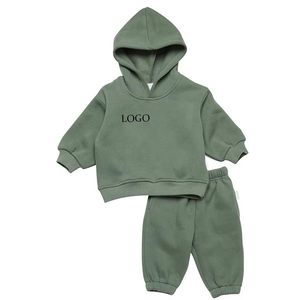 Sweat à capuche et pantalon de survêtement pour enfants personnalisés en gros Ensembles de survêtements pour enfants à motif uni pour garçons et filles pour l'hiver - Product Image 1