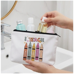 Bolsa de Cosméticos con Cierre para Maquillaje, Estuche de Papelería con Diseño de Crayones, Neceser para Regalo y Uso Escolar 22x13.5cm - Product Image 4