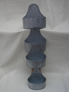 อุปกรณ์ทำสวนสไตล์ฝรั่งเศสเคลือบกัลวาไนซ์ทรงโทรม,ตะกร้าโลหะ - Product Image 2