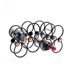 Accessoires de bar 4 embouteilleurs support de stockage Design Unique cuisine et décor à la maison casier à vin couleur noire qualité Standard 2025 - Product Image 2