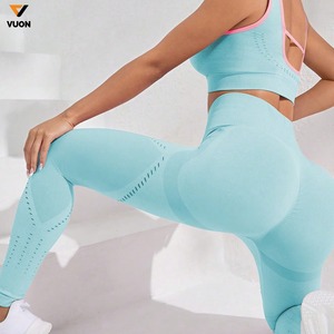 ชุดออกกำลังกายผู้หญิงชุดออกกำลังกาย2ชิ้นชุดเล่นฟิตเนสบราเล่นกีฬาเปลือยหลังกางเกงเลกกิ้งเล่นโยคะ - Product Image 6