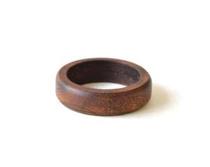 Bague en bois pour femme, alliance pour homme, cadeau pour elle, anneaux en bois sans peinture, pendentif - Product Image 2