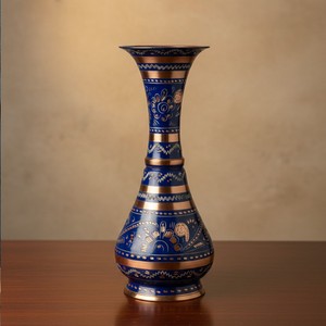 Handmade Bohemian Copper Erzincan Embroidered Vase Luxury Modern Aluminum <b>Tabletop</b> or Floor Home Decoration - Product Image 3