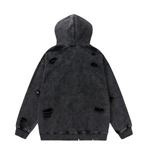 Sweats à capuche personnalisés avec logo lavé à l'acide sérigraphie vêtements de rue de haute qualité pulls surdimensionnés et épais - Product Image 5