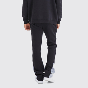 OEM/ODM Pantalons pour hommes, 100% coton, à coupe ample, délavés, évasés, avec logo personnalisé imprimé en sérigraphie, pantalons de survêtement de style Hip Hop pour hommes - Product Image 6