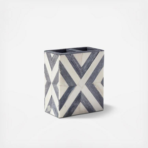 Porte-stylo carré Art Déco ajustable, fait main et personnalisé, avec incrustation en résine d'os, cadeau pour la maison, l'école ou le bureau, par Barkah Star - Product Image 1