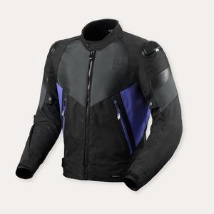Chaqueta protectora de cuero textil para motocicleta con logotipo frontal de cuello levantado de lona, chaqueta acolchada transpirable de secado rápido para hombres - Product Image 5