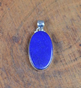 Pendentif en argent sterling avec lapis-lazuli bleu, fait à la main, ovale, pierre précieuse naturelle, collier de bijoux, cadeau pour femmes - Product Image 5