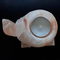 Lampes en sel rose de l'Himalaya naturel de 750g, porte-bougie sculpté en forme de tortue, 10 cm, fabriqué au Pakistan, capacité ionisante de 5 Mq