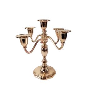 Candélabre en métal à 5 bras de grande qualité, finition dorée, élégant, décoration de table, support de bougie pour décoration de la maison - Product Image 6