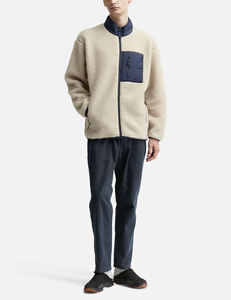 Veste en polaire sherpa 100% polyester pour homme, col montant, fermeture éclair intégrale, avec poches poitrine - Product Image 5