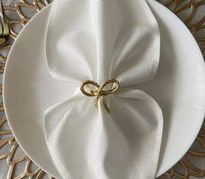 Porte-serviettes en acier inoxydable Anneau de serviette Design le plus récent Décor de table à manger fini doré Anneau de serviette pour l'usage de fête de mariage - Product Image 2