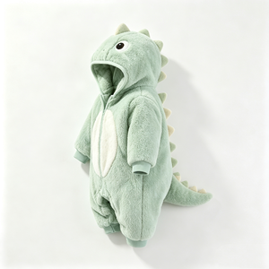 Mono de Felpa con Capucha de Dinosaurio Verde Personalizado para Bebé, Unisex, Recién Nacido, Disfraz de Animal, para Exportación Global - Product Image 1