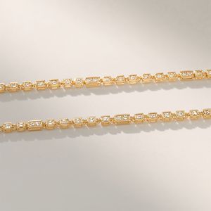 Collar de Cadena de Lujo de Oro Blanco Macizo de 18K con Eslabones Tipo Cojín Pulidos, Joyería Fina de Alta Gama OEM - Product Image 5