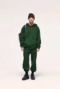 ชุดวอร์มสองชิ้นแฟชั่นลำลองของผู้ชายผ้าฝ้าย100% สีทึบสำหรับฤดูหนาว - Product Image 4