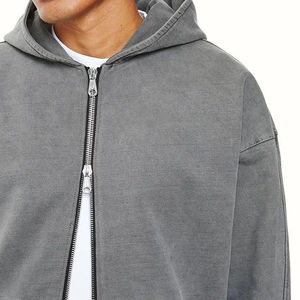 เสื้อฮู้ดมีซิปสำหรับผู้ชายเสื้อฮู้ดสไตล์สตรีทแบบกำหนดเอง - Product Image 3