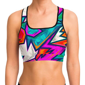 2025, Sujetador deportivo sencillo sin costuras para mujer, ligero, transpirable, corto de Fitness Top, estampado de sublimación múltiple personalizado, secado rápido - Product Image 1