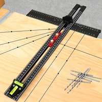 Regla de Posicionamiento para Taladrar 2 en 1, Tipo T, Multifuncional, para Trabajar la Madera, Localizador de Trabajos en Madera, Herramientas Manuales