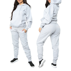 L-3XL 2025 Oversized Women's Hoodie Suit Color Matching Sweater Loose Trousers Plus Size Two Piece Set - Product Image 4
