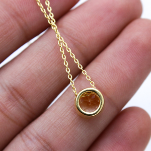 สร้อยคอชุบทองสเตอร์ลิง925ชุดฝาอัญมณีรูปซิทรีนธรรมชาติของขวัญแต่งงานที่สมบูรณ์แบบทันสมัย - Product Image 2