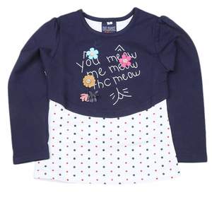Camiseta de manga larga para niñas, 2 piezas - Azul marino - Product Image 1