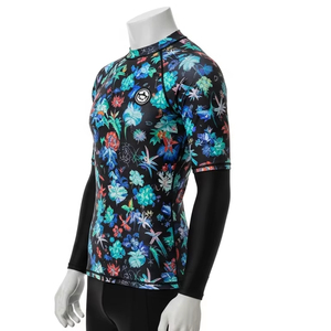 Secado rápido Impresión digital Rash Guard para adultos Poliéster Spandex Estirable Protección UV Surf Traje de baño Fitness Deportes Top - Product Image 4