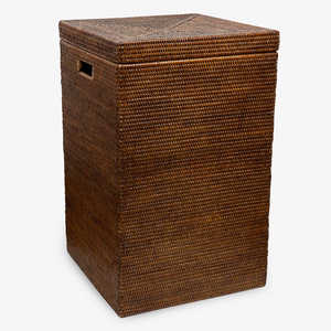 Rattan laundry basket with lid & liner fabric best discount storage bins natural <b>hamper</b> bin baskets - Product Image 2