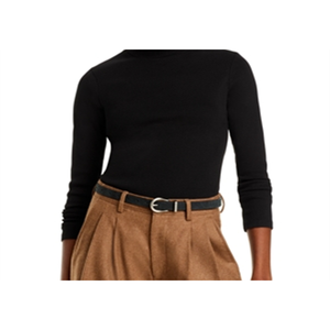 Top casual a collo alto in jersey a coste Donni per la stagione primaverile - Product Image 5