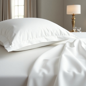 Sábana de satén de algodón peinado de 280x300cm, grado 300tc, ecológica, estilo liso, tejido azabache, acabado brillante, transpirable, plana, Hospital - Product Image 2